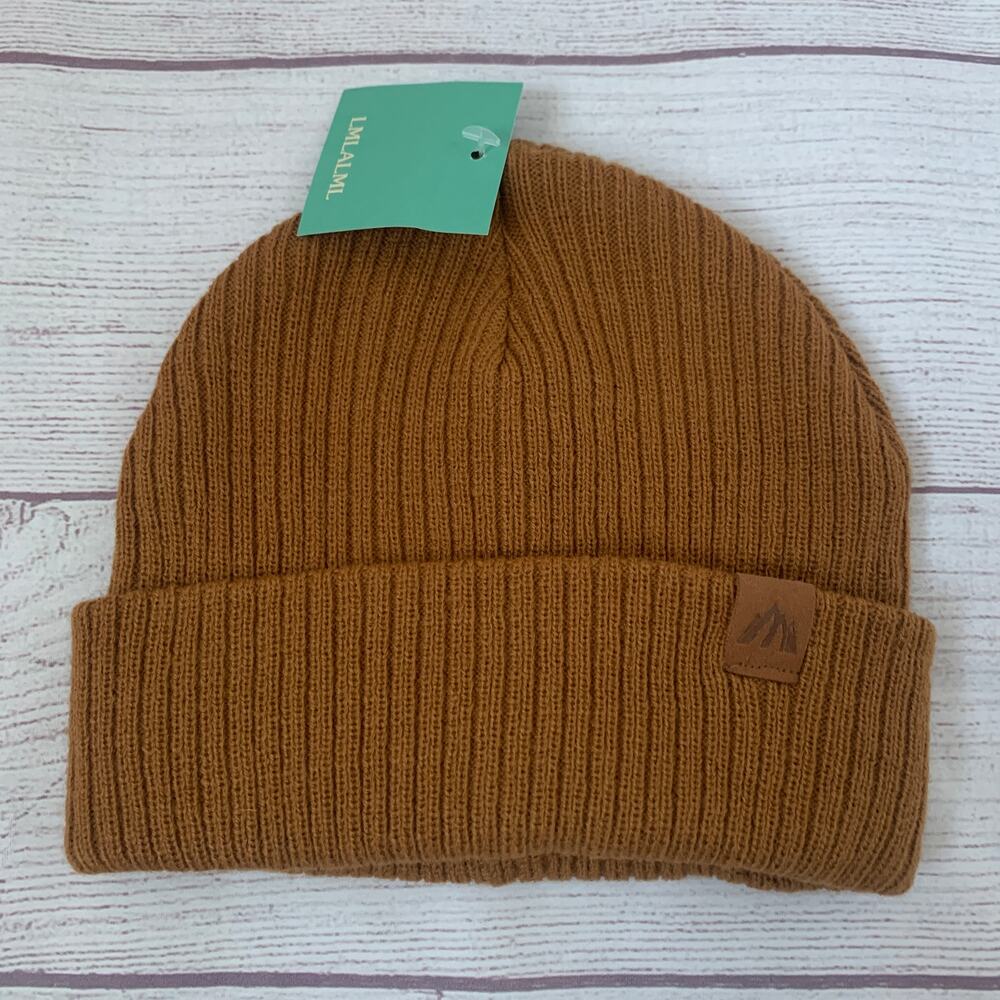 LMLALML Boys Brown Beanie Hat Ribbed Winter Stocking Hat Size Small